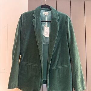 Hartford Forest Green Velvet Blazer